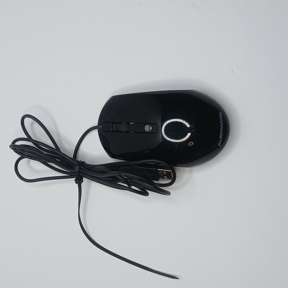 Alienware USB Wired Laser Mouse Scroll Corded Scrollwheel KKMH5 Black - Picture 2 of 5